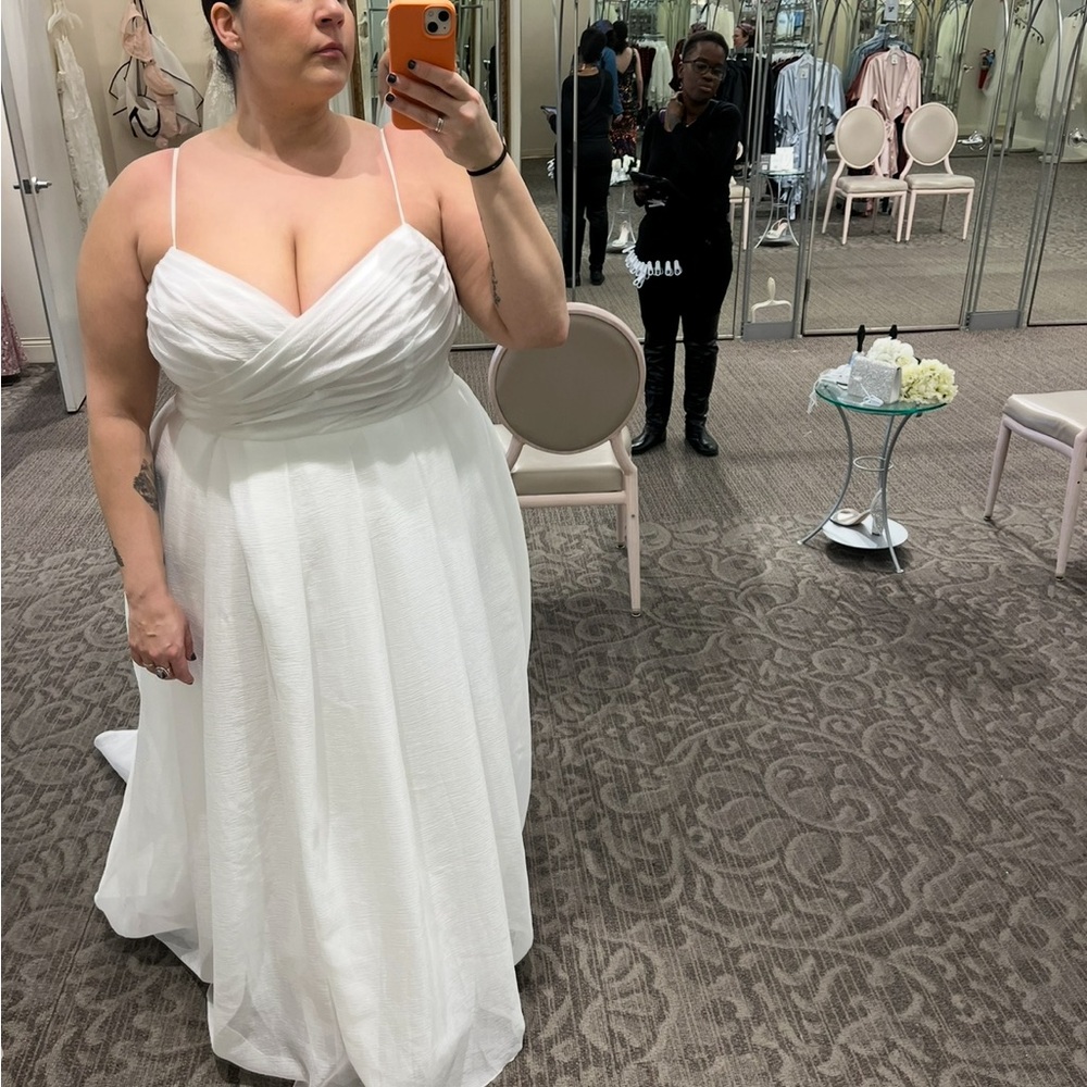 DB STUDIO- Pleated Organza A-Line Wedding Dress with Slit